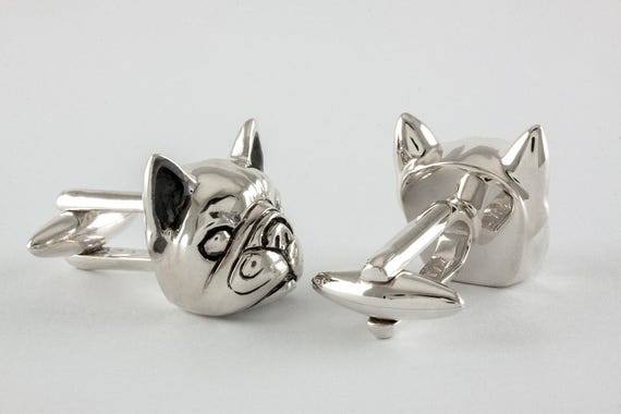 French Bulldog Cufflinks Sterling Silver handcrafted Sterling Silver personalized