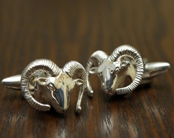 Ram Cufflinks, Sterling Silver, Handcrafted