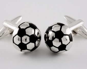 Soccer Ball Cufflinks, Sterling Silver, personalized