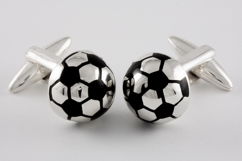 Soccer Ball Cufflinks Sterling Silver Personalized Etsy