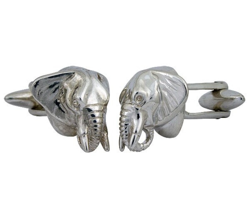 Elephant Cufflinks, Sterling Silver, Handmade image 2