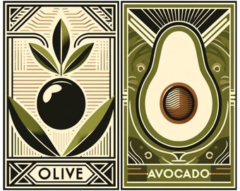 Avocado and Olive Oil Labels (Bold)