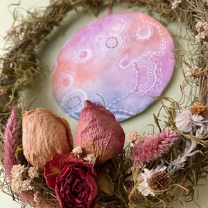 Moon Phase Wreath, Original Art and Dried Flower Decor image 8