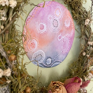 Moon Phase Wreath, Original Art and Dried Flower Decor image 7