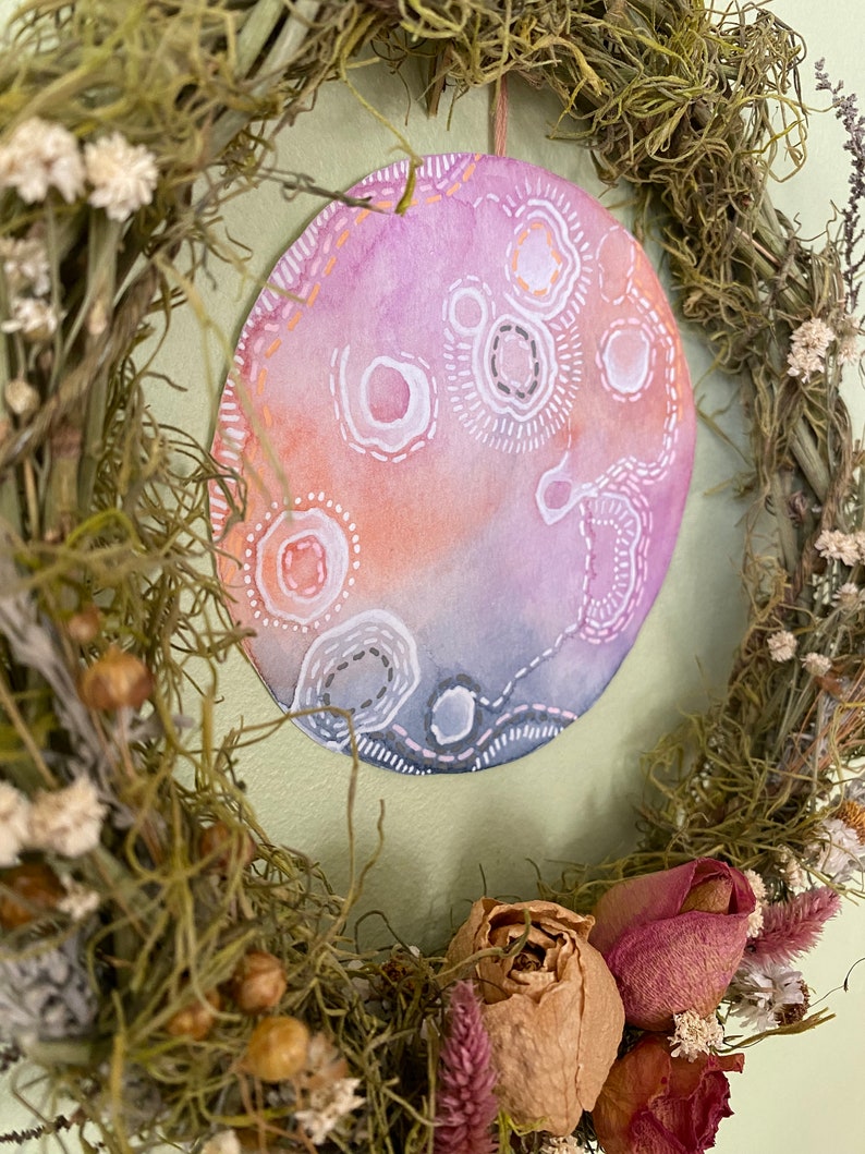 Moon Phase Wreath, Original Art and Dried Flower Decor image 7