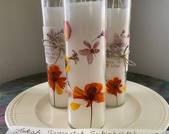 Prayers for Peace Novena Candle, Decorated Prayer Candle, Unscented Paraffin Wax and Glass