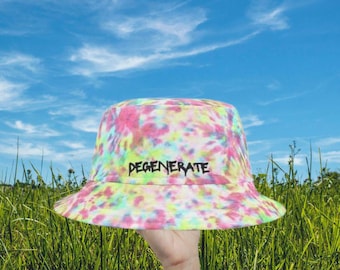 Music Festival Bucket Hat, Rave Accessories, Tie Dye