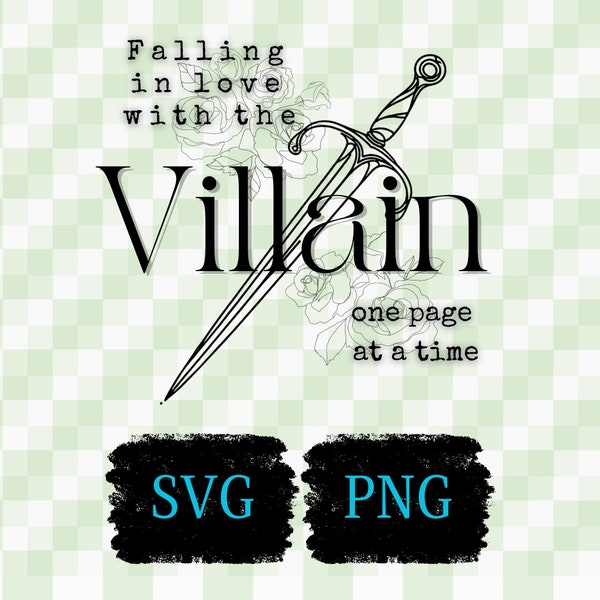 Falling for the Villain Svg Png, Bookish Shirt Design Svg, Fantasy Book Svg, Book Lover Png, Booktok Svg Png, Dark Romance Svg Png