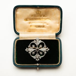Früh-viktorianische Rose Gold Diamant Brosche