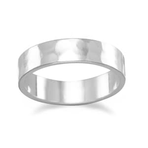 Silver Hammered Band, Wedding Hammered Band, Wide Hammered Ring, Custom Engraving, Mens Sterling Silver Ring, Silver Band, Women Hammered