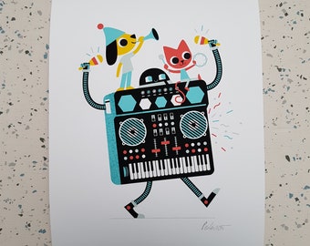 Synthi Party - A4 Giclee Print