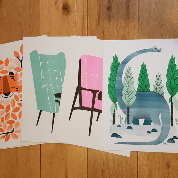 Lucky Dip RISO Prints - A3 RISO prints by Peski Studio