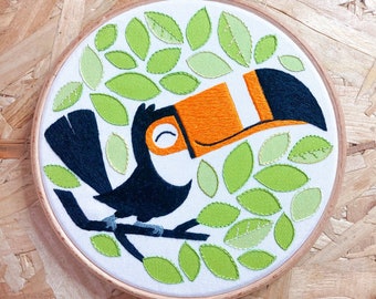 Toucan Tweets embroidery kit - Peski Studio x Hello Treacle collab