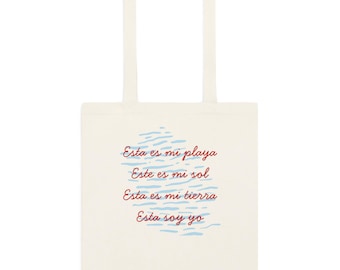 Puerto Rico Tote Bag | Boricua Pride Canvas Tote | Esta Es Mi Playa Tote | Reusable Beach Bag | Puerto Rican Gift