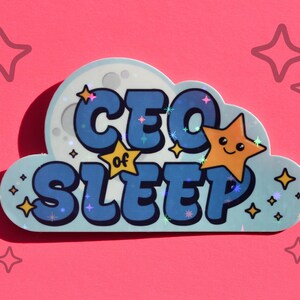 Head of Sleep Sticker - Nap Queen Vinyl Aufkleber für Hydro Flasks & Laptops - Geschenk für Müde Mütter Club
