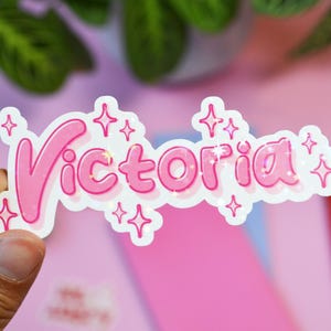 Sticker prénom - Adorable sticker texte personnalisé pour ordinateur portable personnalisé - Cadeau amusant pour les enfants et les adolescents
