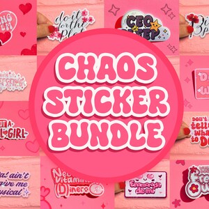 Lot d'autocollants Chaos - Stickers impertinents pour ordinateurs portables, téléphones, bouteilles d'eau, Kindles - Idée cadeau amusante