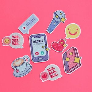 Certified Yapper-stickerset - 10-delige esthetische vinylstickers voor laptop, telefoon en dagboek - leuk cadeau voor besties