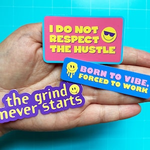 Slacker Sticker Pack - Set of 3 Laptop & Water Bottle Stickers - Fun Gift Ideas