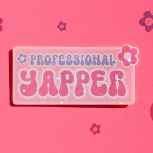 Professionele sticker Yapper - Groovy retro vinylsticker voor laptop, telefoon en notebook - leuk cadeau voor haar
