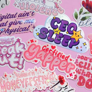 Pack d'autocollants impertinents - Autocollants en vinyle rigolos pour femmes avec citations sur l'attitude - Joli cadeau bestie