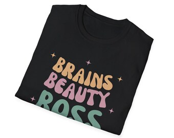 Slay with Style: 'Brains, Beauty, BOSS' Tee - Supporting St. Louis Families!