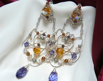 Swarovski Crystal Earrings ~ Swarovski Chandelier ~ Elaborate Chandelier Earrings ~ Crystal Chandelier ~ Ornate Jewelry ~ Ornate Chandelier