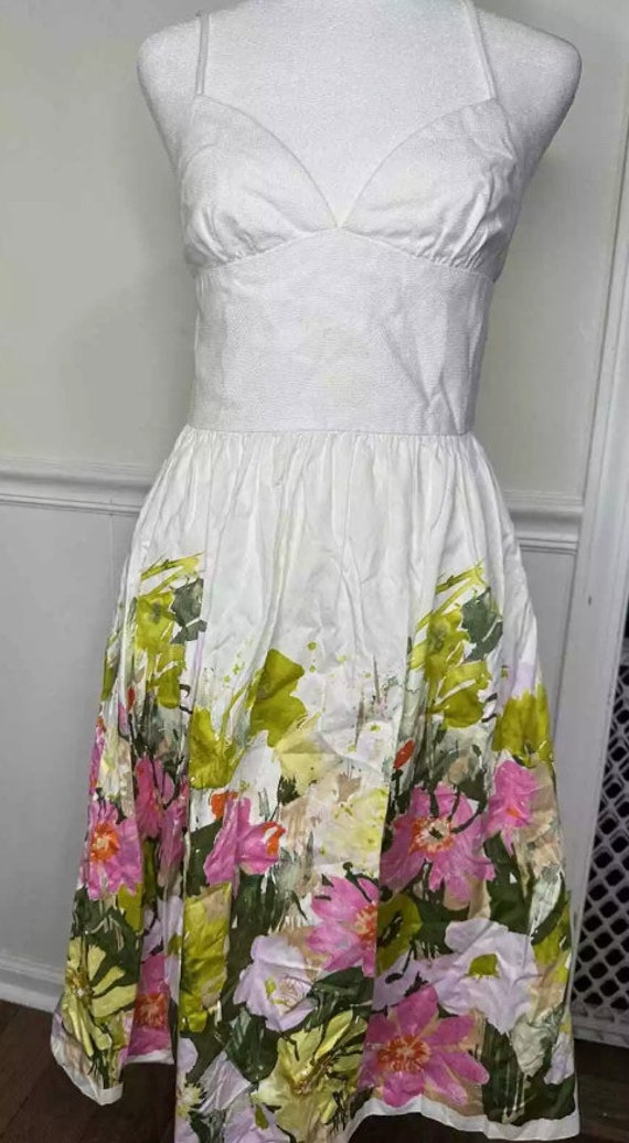 TRINA TURK Jacquard Floral Fit Flare Dress size 4… - image 2