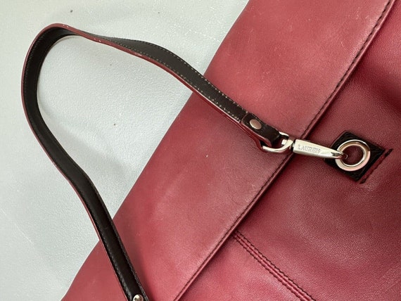 Vintage Lauren Ralph Lauren Deep Red Purse Handba… - image 5