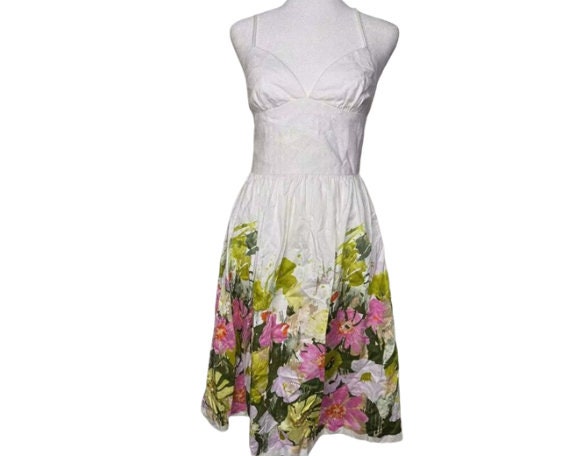 TRINA TURK Jacquard Floral Fit Flare Dress size 4… - image 1