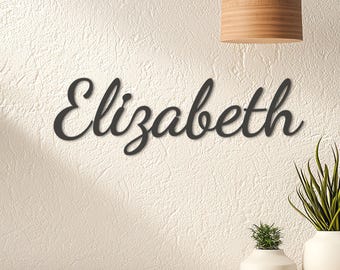 Custom Metal Script Name Sign, Personalized Metal Words Wall Decor, Cursive Nursery Name Sign, Elegant Home Decor, Housewarming Gift