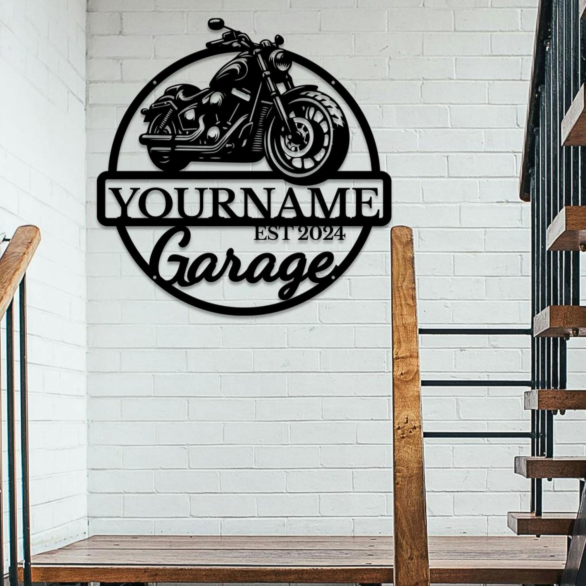 Custom Name Motorcycle Metal Wall Art Decor, Biker Laser Cutting Metal ...