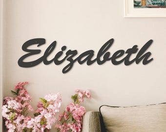Custom Script Metal Words, Industrial Laser Cutting Metal Names, Personalized Name Signs for Wall Decor
