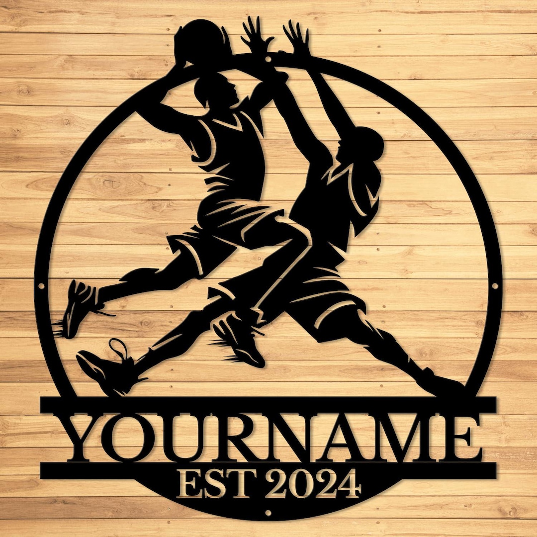 Custom Basketball Sign, Personalized Basketball Metal Wall Art ...
