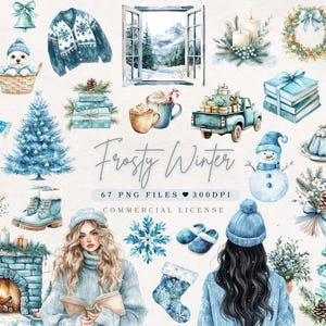 Imágenes prediseñadas de invierno helado, decoración de invierno, decoración festiva de vacaciones de invierno, diario de invierno, imágenes prediseñadas de vacaciones, imágenes prediseñadas de muñeco de nieve, uso comercial