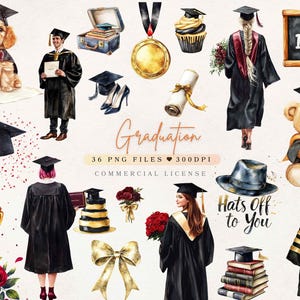 Aquarelle Clipart Graduation Girl PNG Chapeau de remise des diplômes, clipart fête de remise des diplômes | Clipart étudiants diplômés Clipart