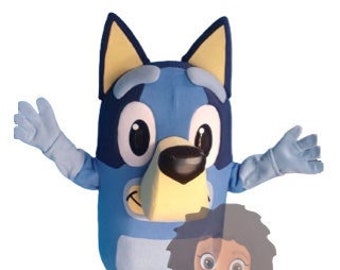 Blue Heeler Mascot Costume "Deluxe Version" Blue Dog for Events Children Party Halloween Easter - Ships from Peru