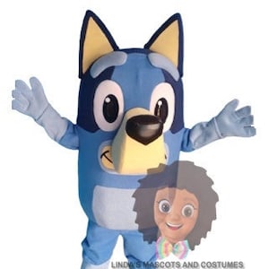 GRATIS VERZENDING - Blauwe heeler mascottekostuum "Deluxe Version" blauwe hond voor evenementen kinderfeest Halloween Pasen - verzonden vanuit Peru