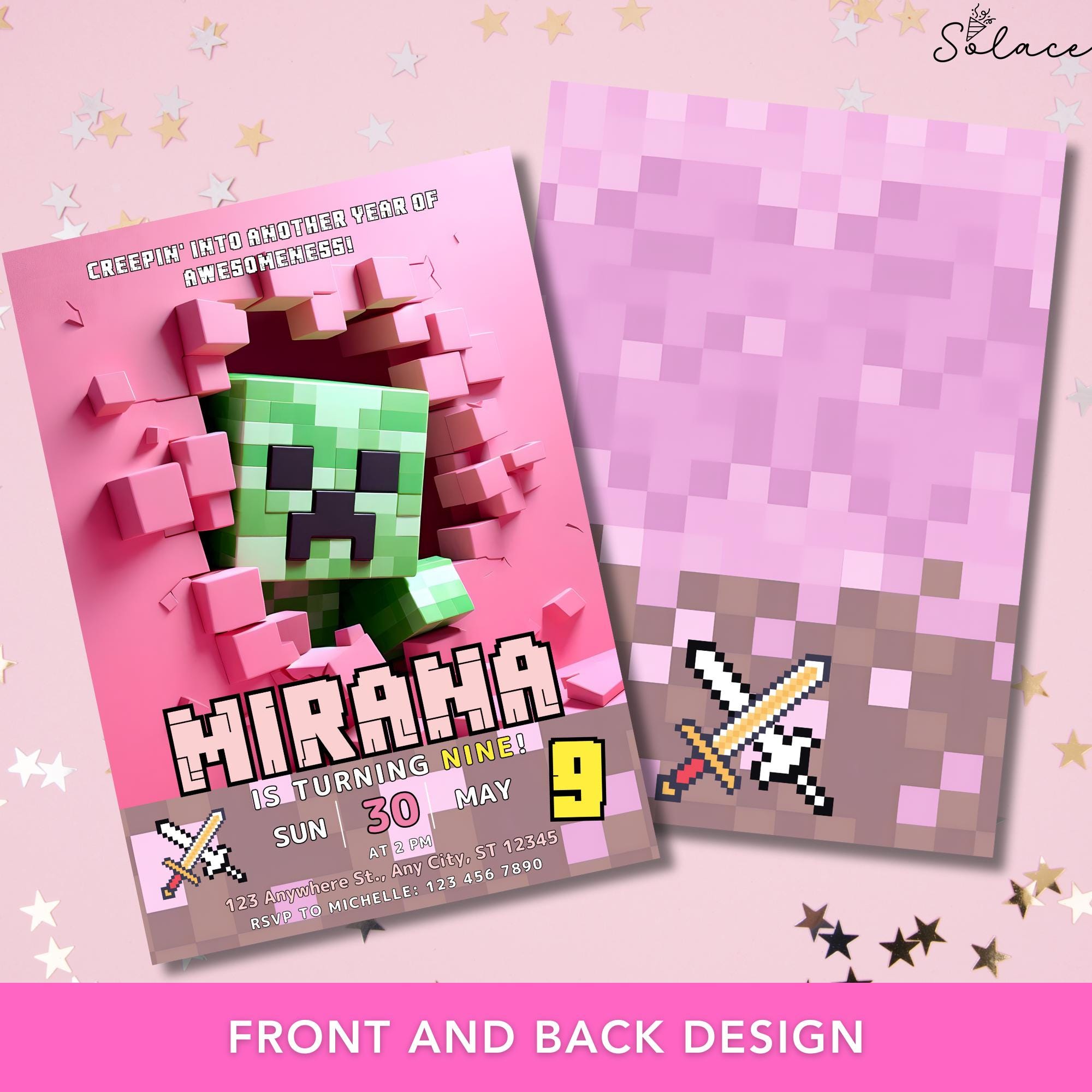 Minecrafter Birthday Invitation
