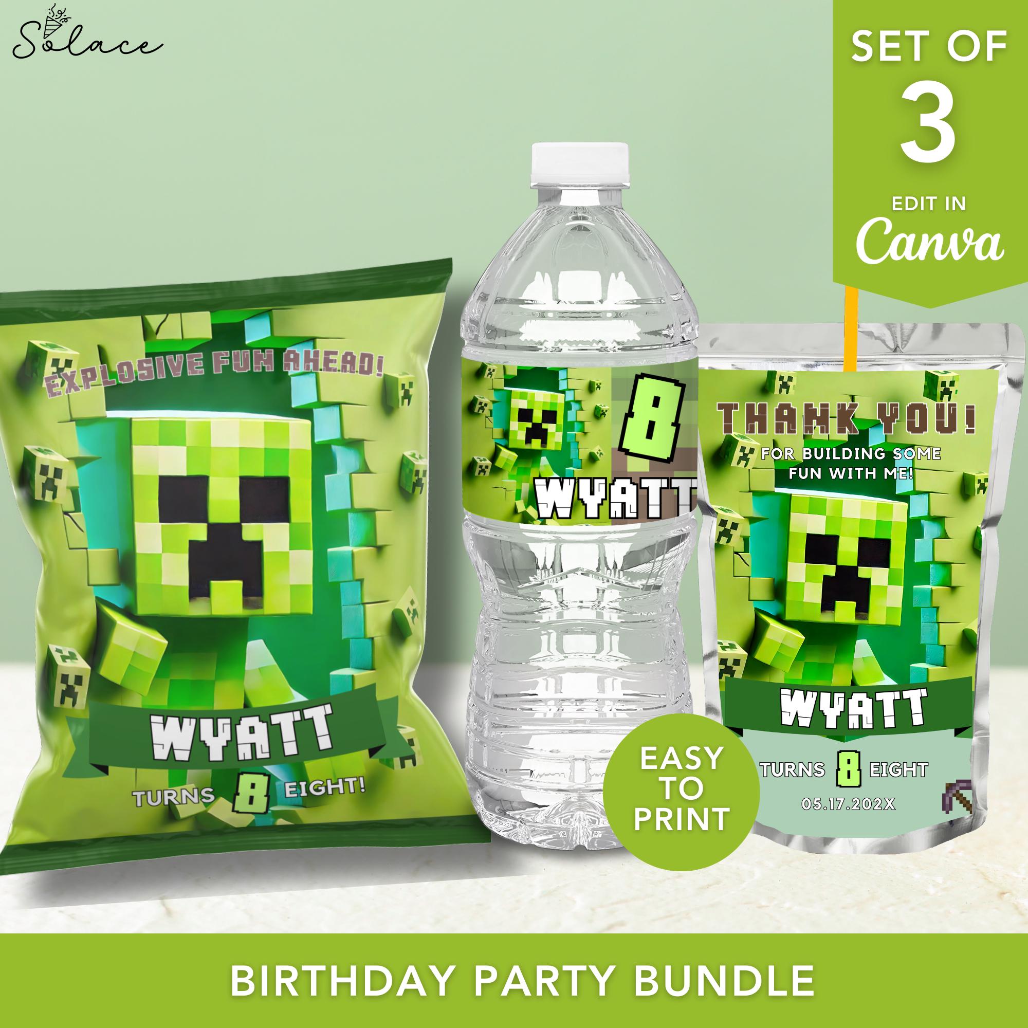 Minecrafter Party Favor Set (DIY Printables)