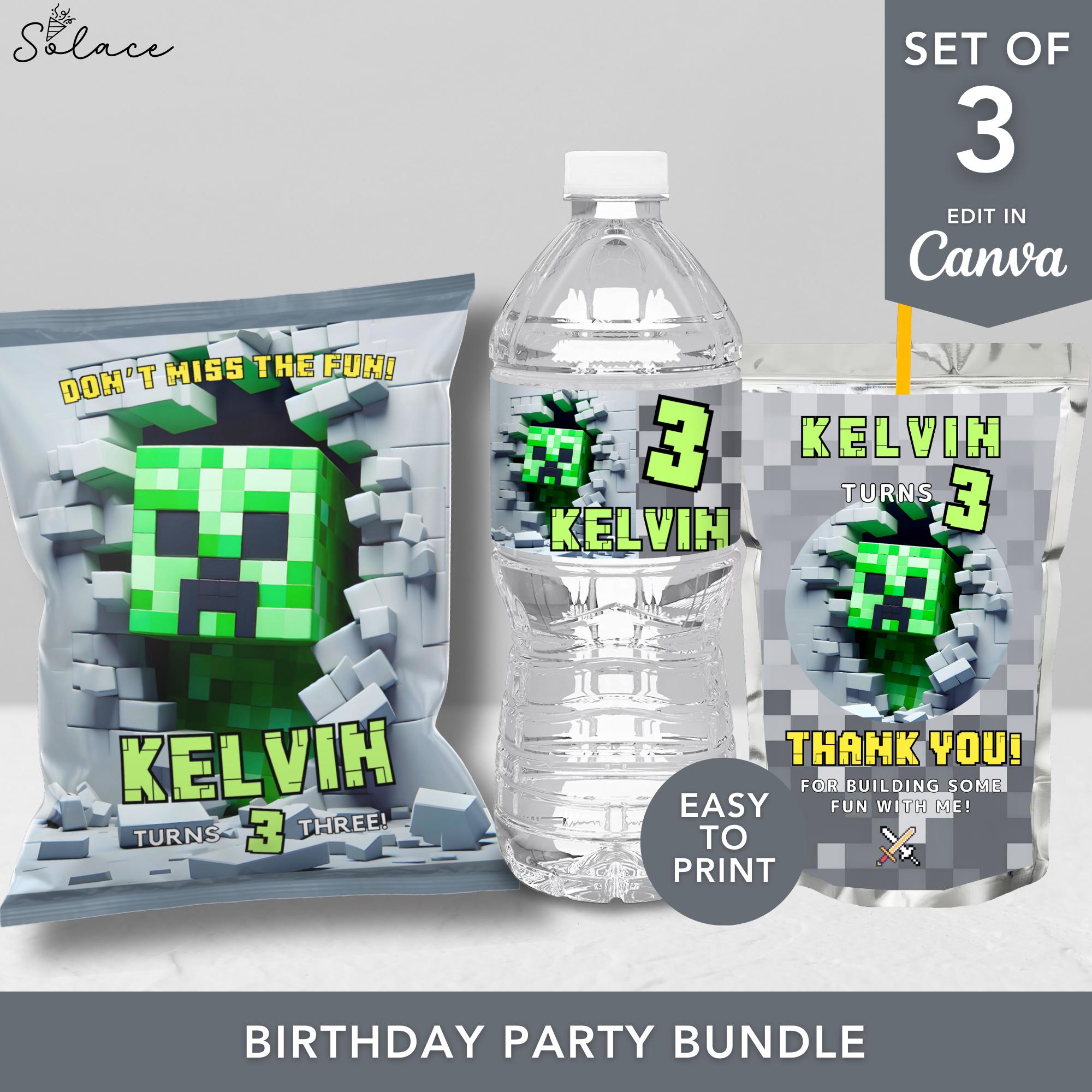 Minecraft Printable Favor Set