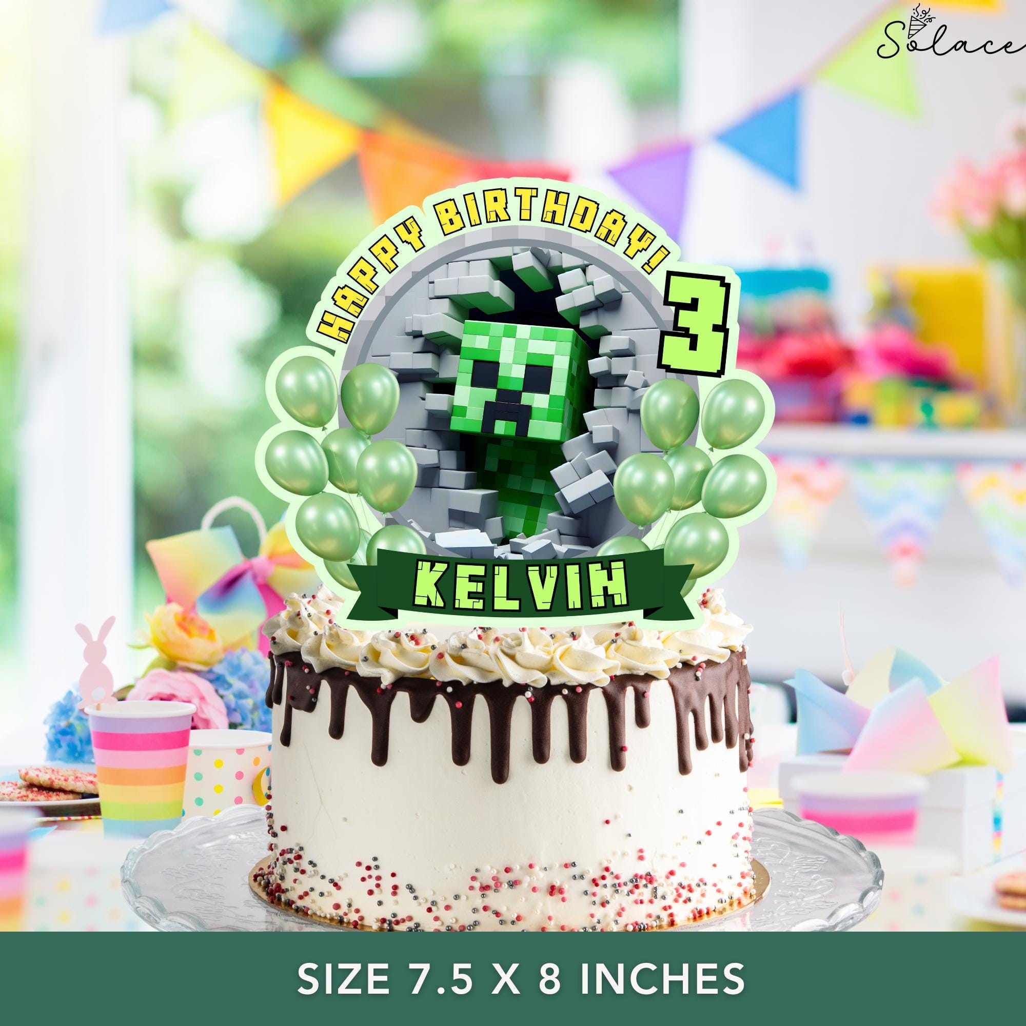 Minecrafter Boy Birthday Cake Topper
