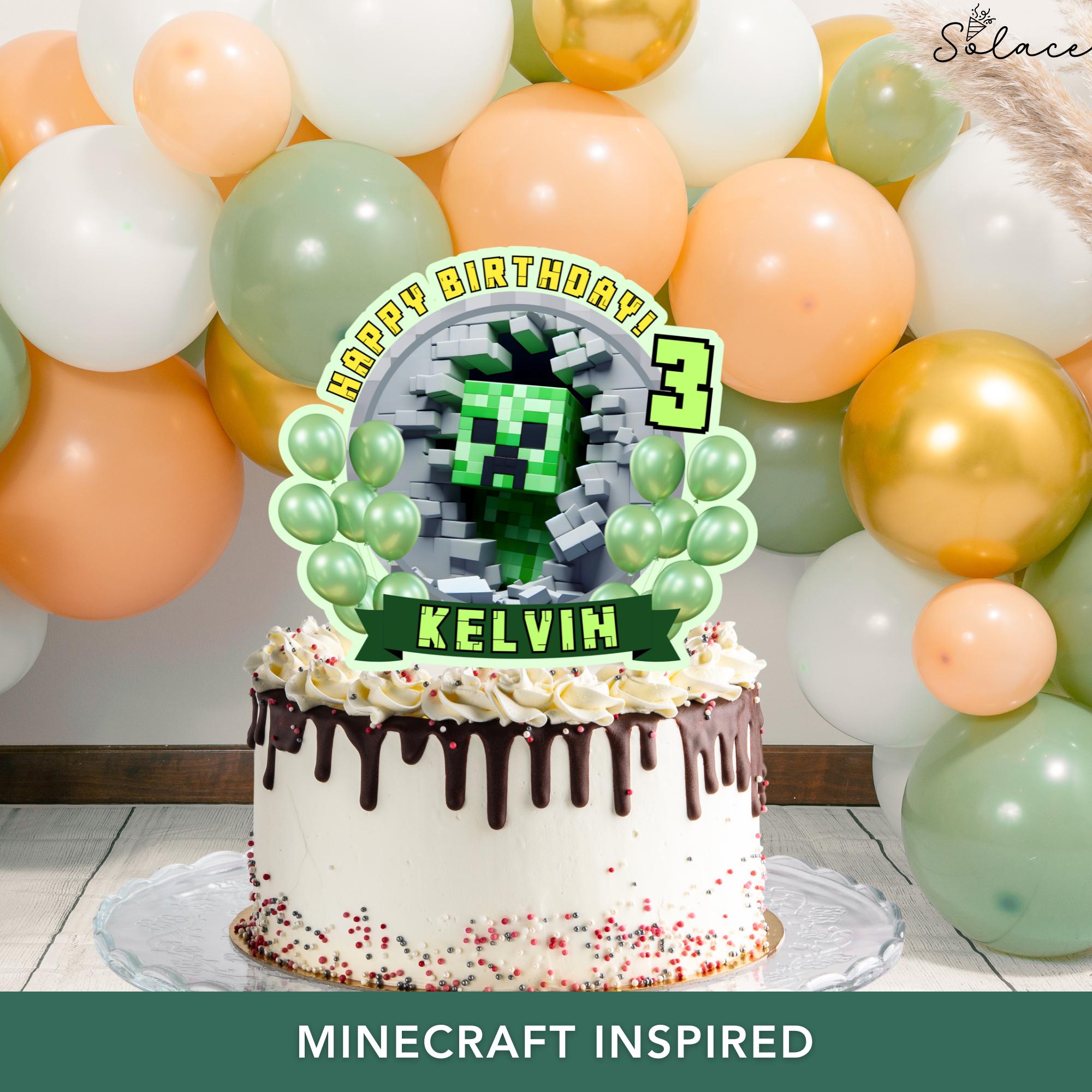 Minecrafter Boy Birthday Cake Topper
