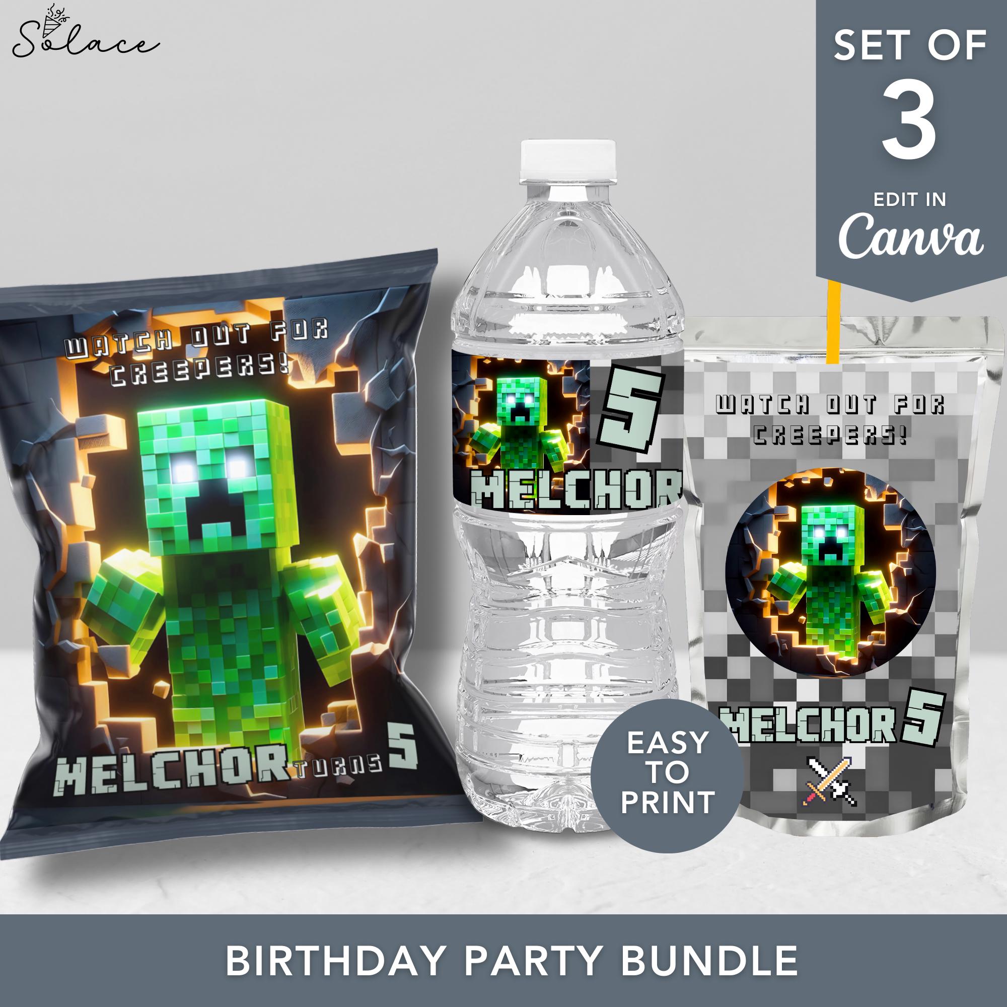 Editable Minecraft Favor Kit