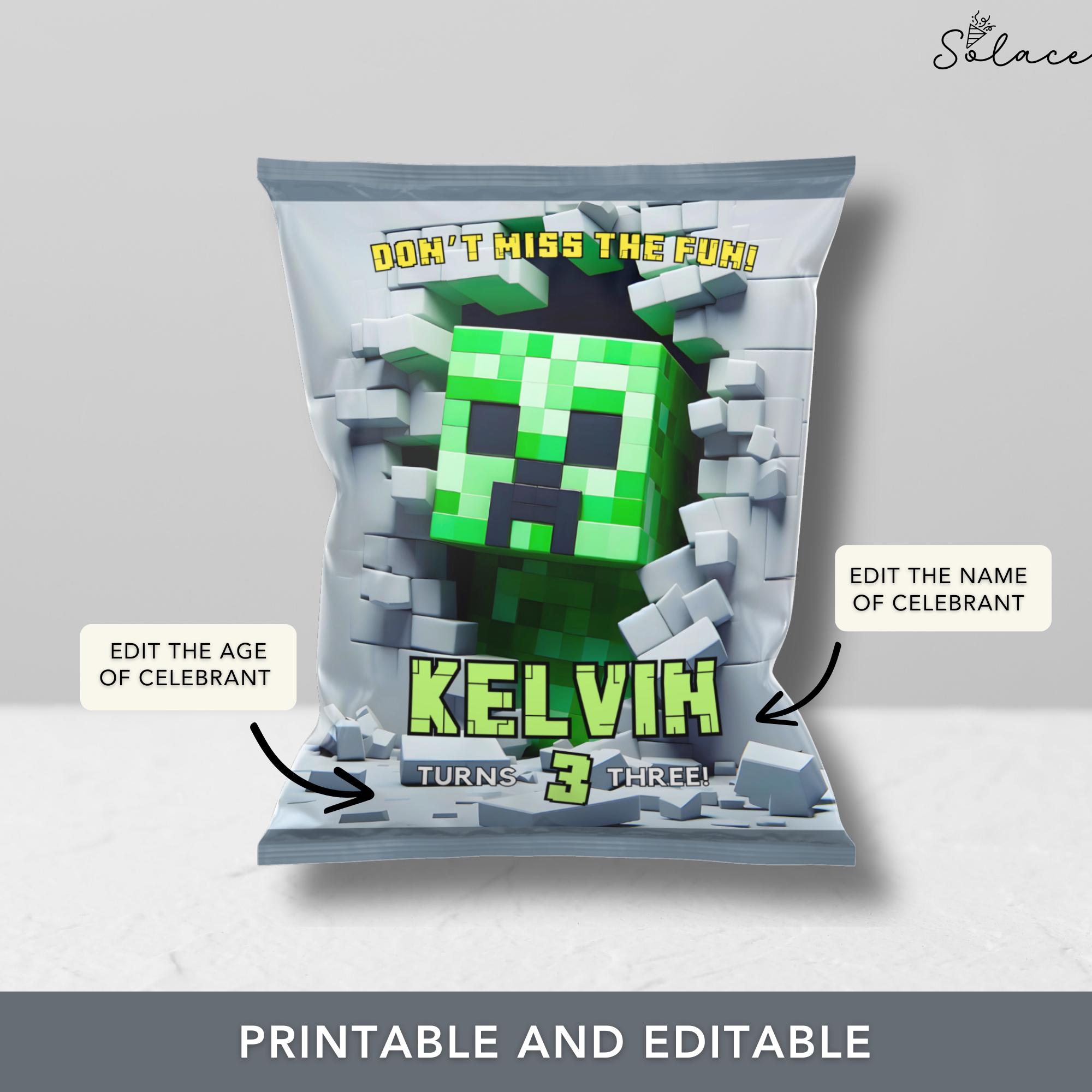 Chip Bag Template for Birthdays