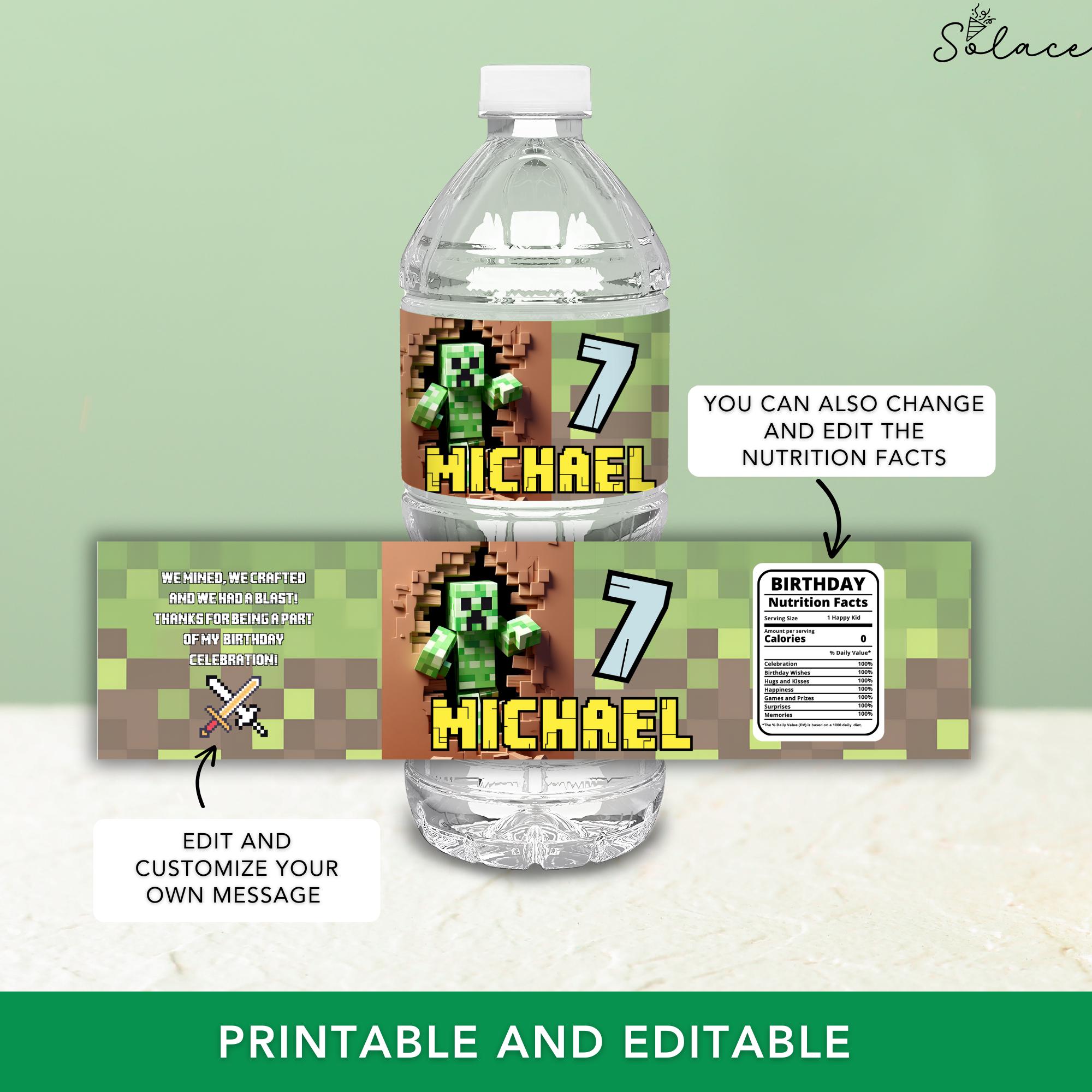 Editable Water Label