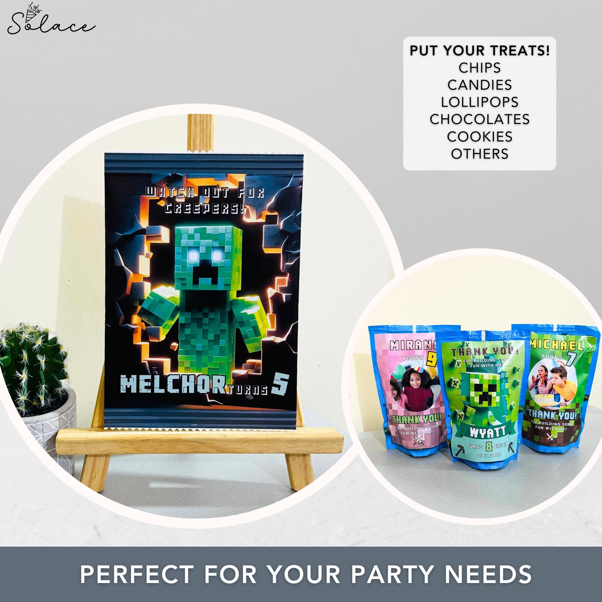 Editable Minecraft Favor Kit