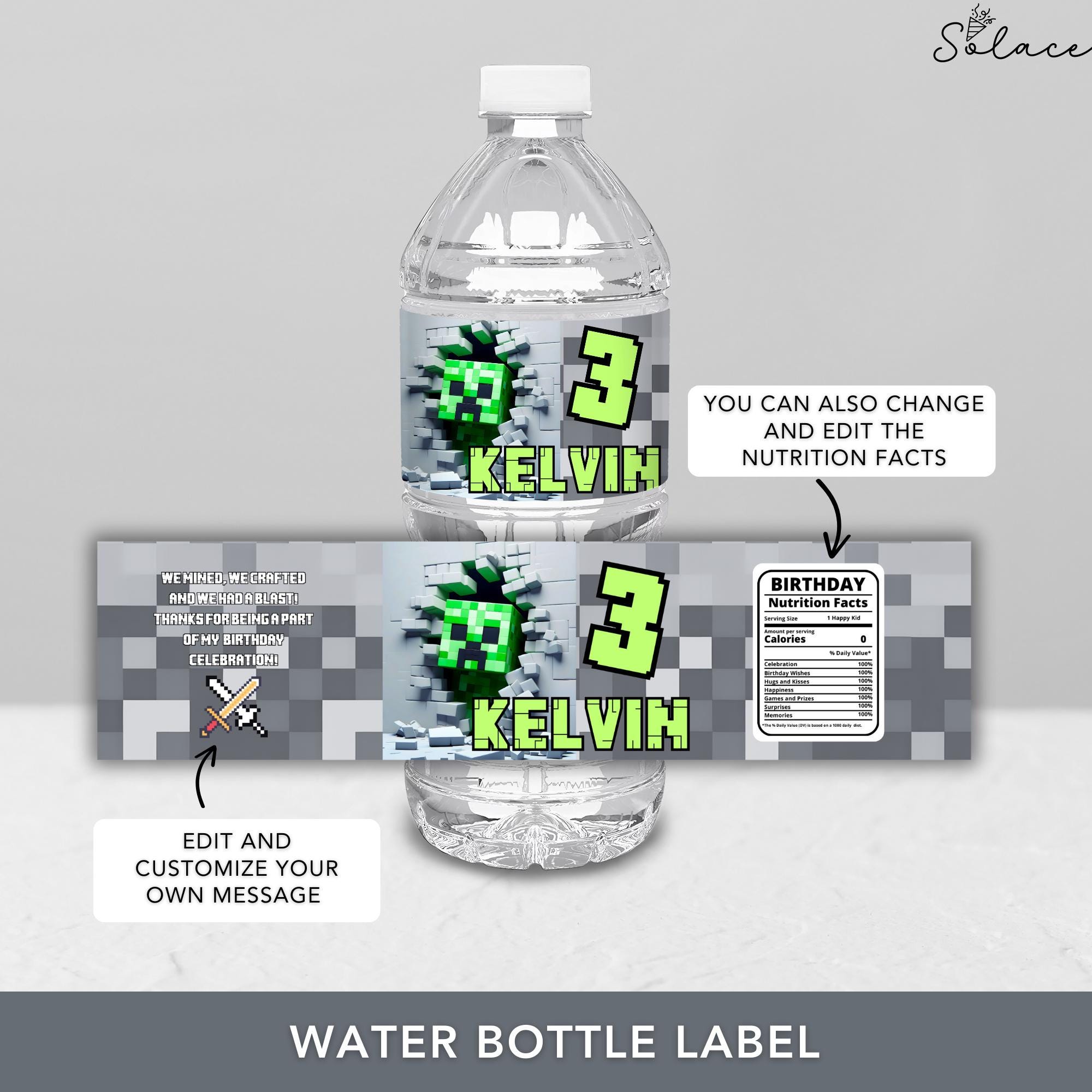 Minecraft Printable Favor Set