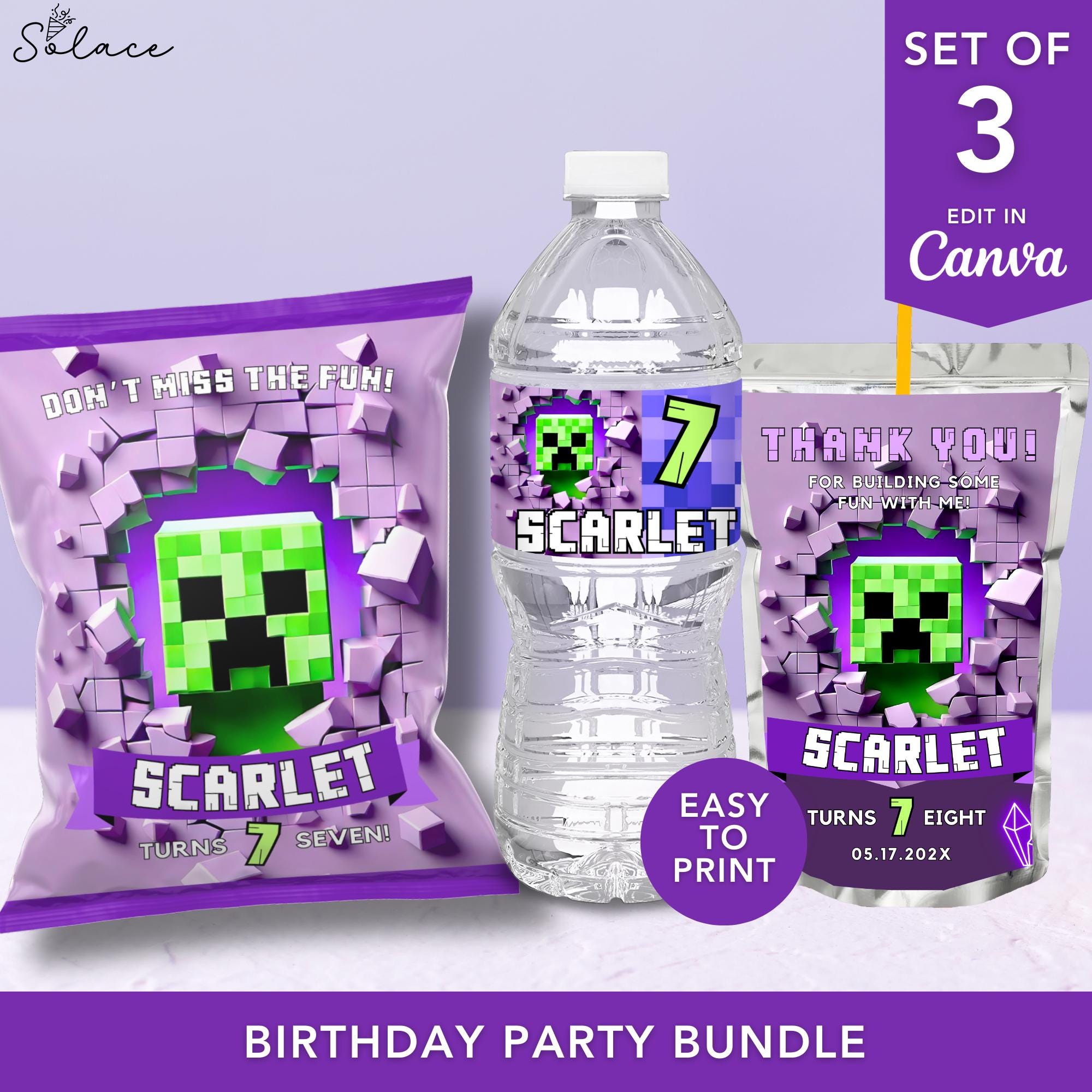 Gamer Party Printable Favor Bundle