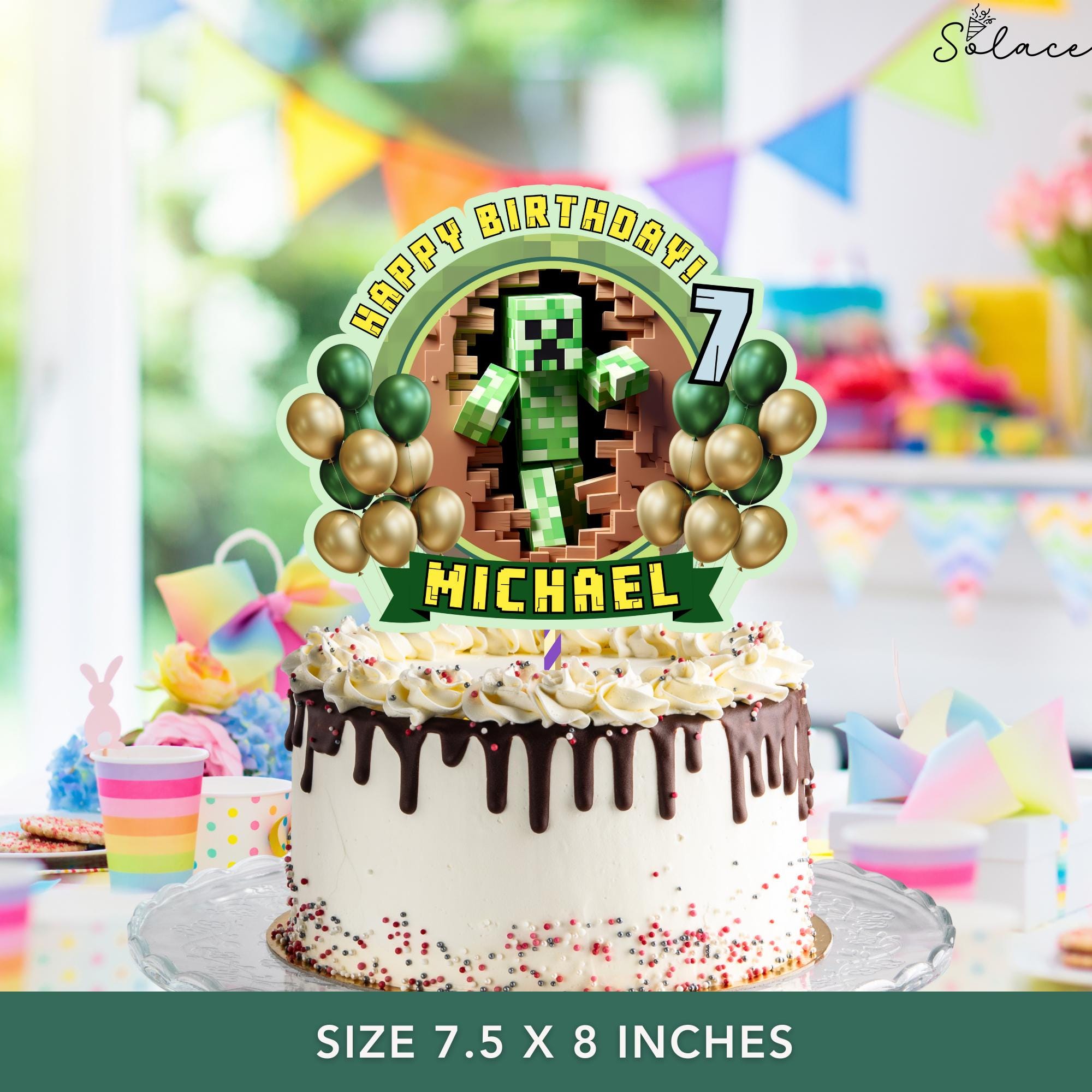 Minecrafter Birthday Cake Topper for Boys